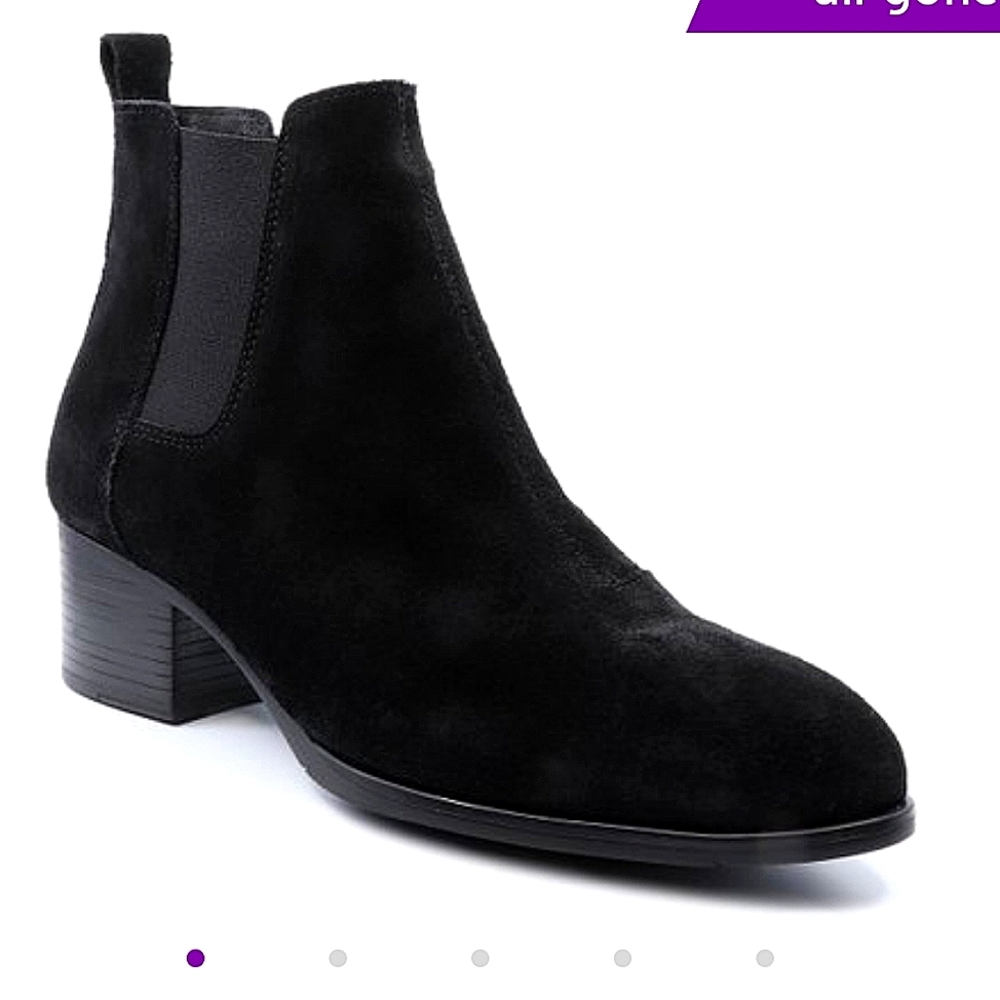 Nordstrom BOS&Co Portugal Chelsea black suede waterproof pull on Booties size 9